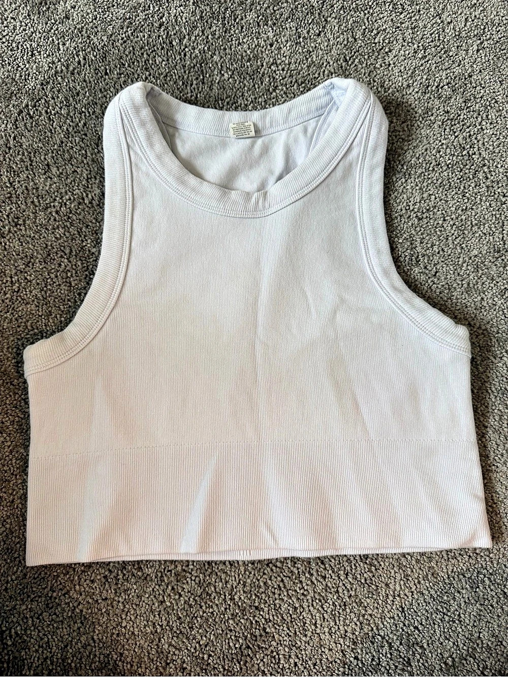 alo Ribbed Tank Top in White Size Large Like New